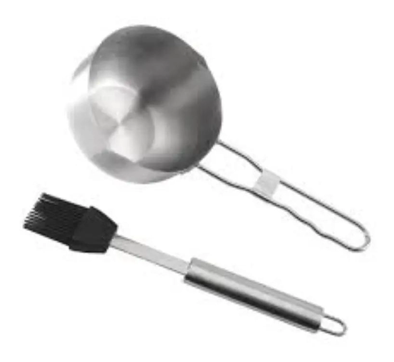 OLLA DE ACERO INOXIDABLE CON CEPILLO LIMPIADOR PARA COCINA - 1