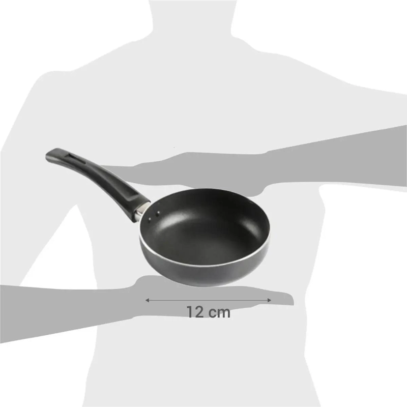CACEROLA DE ALUMINIO NEGRA CON MANGO 12 CM SIN TAPA - 4