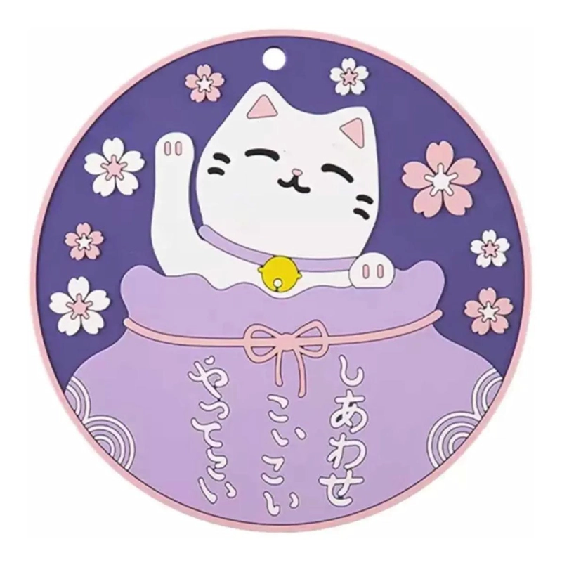 POSA OLLA O TETERA DECORATIVO GATO DE LA FORTUNA LILA - 1