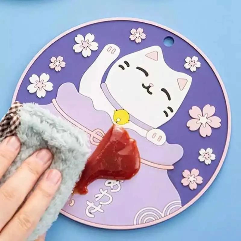 POSA OLLA O TETERA DECORATIVO GATO DE LA FORTUNA LILA - 3