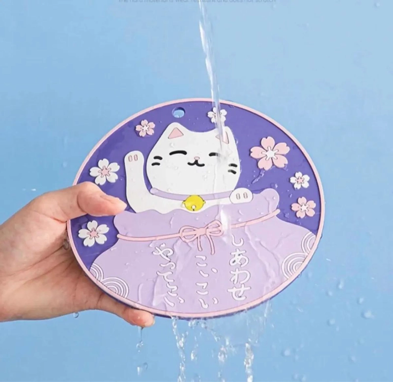 POSA OLLA O TETERA DECORATIVO GATO DE LA FORTUNA LILA - 7