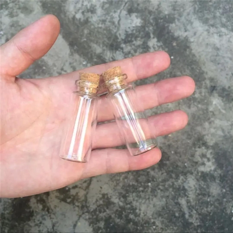 MINI FRASCOS DE VIDRIO CON CORCHO PARA MANUALIDADES Y SOUVENIRS - 2