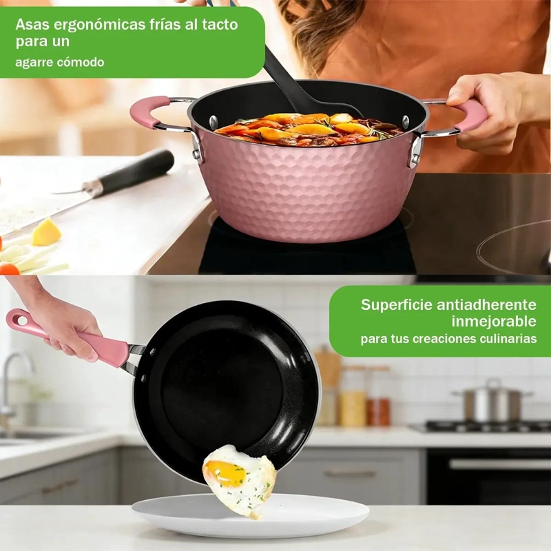 SET DE 7 OLLAS ANTIADHERENTES PARA COCINAR - 5
