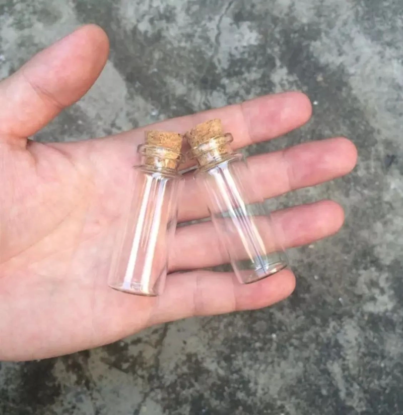 PACK DE 55 MINIBOTELLAS DE VIDRIO CON TAPON DE CORCHO - 5