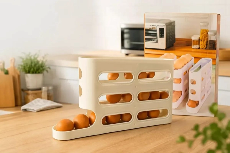 DISPENSADOR ORGANIZADOR DE HUEVOS PARA 18 UNIDADES EN COCINA - 1