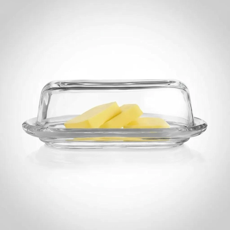 MANTEQUILLERO DE VIDRIO ELEGANTE 20 CM PARA MESA - 5