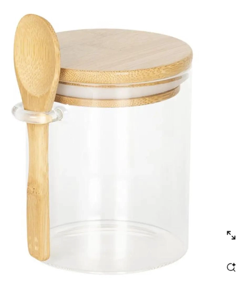 FRASCOS DE VIDRIO HERME TICO 400 ML CON TAPA DE BAMBU - 2