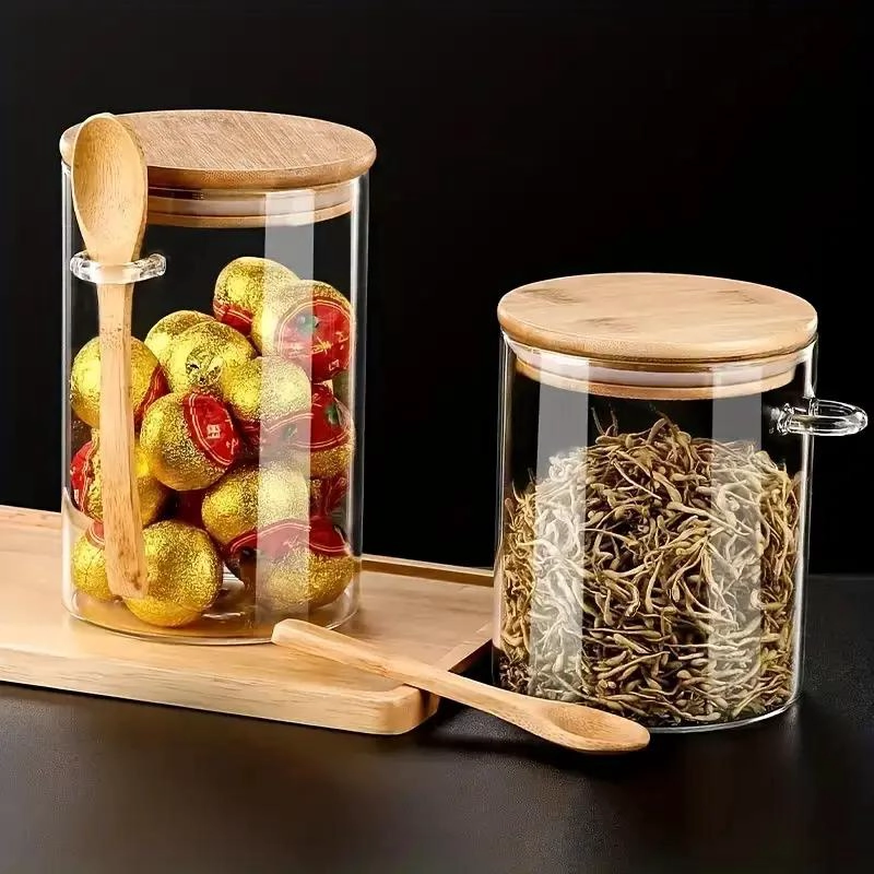 FRASCOS DE VIDRIO HERME TICO 400 ML CON TAPA DE BAMBU - 9