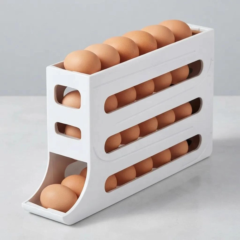 HUEVERA ORGANIZADOR DE 30 HUEVOS EN 4 NIVELES BLANCA - 5