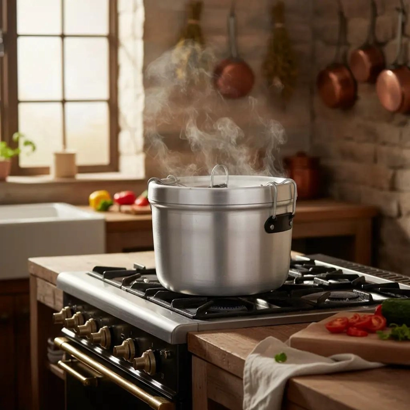 OLLA MARMITA DE ALUMINIO 14 CM PARA COCINAR Y LLEVAR COMIDA - 1