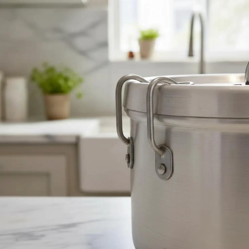 OLLA MARMITA DE ALUMINIO 14 CM PARA COCINAR Y LLEVAR COMIDA - 2