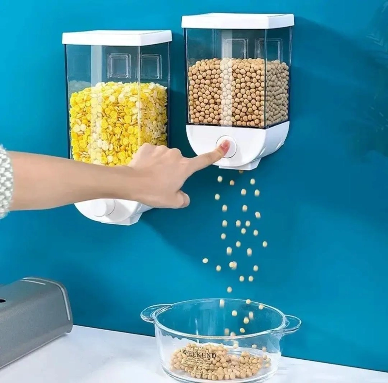 DISPENSADOR DE FRUTOS SECOS Y CEREALES BLANCO PARA COCINA - 4
