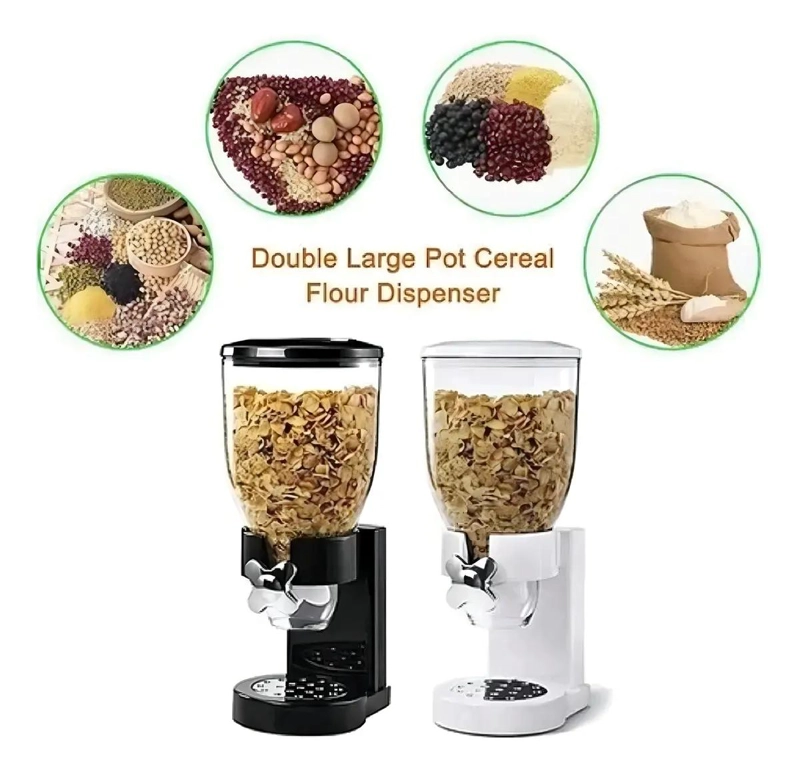 DISPENSADOR DE CEREALES NEGRO PARA MESA CON CAPACIDAD DE 2 LITROS - 3