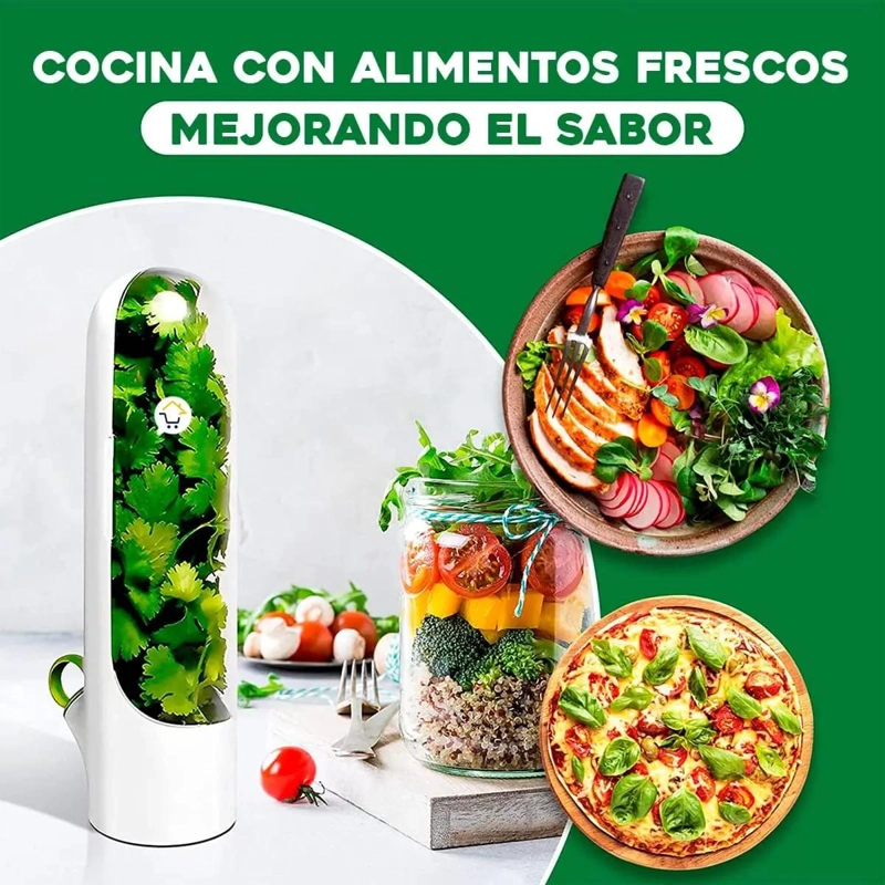 BOTELLA CONSERVADORA DE HIERBAS FRESCAS PARA REFRIGERADOR - 2
