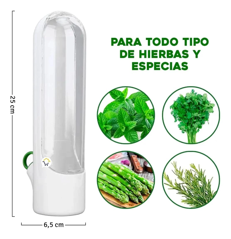 BOTELLA CONSERVADORA DE HIERBAS FRESCAS PARA REFRIGERADOR - 3