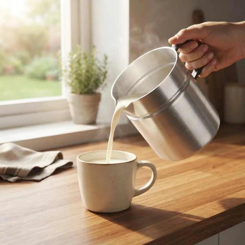 JARRA LECHERA DE ALUMINIO 900 ML PARA CALENTAR LECHE - 3