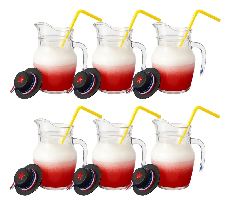 PACK DE 6 JARRAS DE VIDRIO DE 500 ML PARA CELEBRACIONES - 1