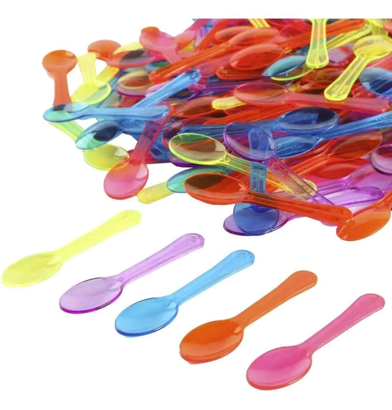 CUCHARAS ACRILICAS SURTIDAS PARA HELADOS Y POSTRES 500 UNIDADES - 2
