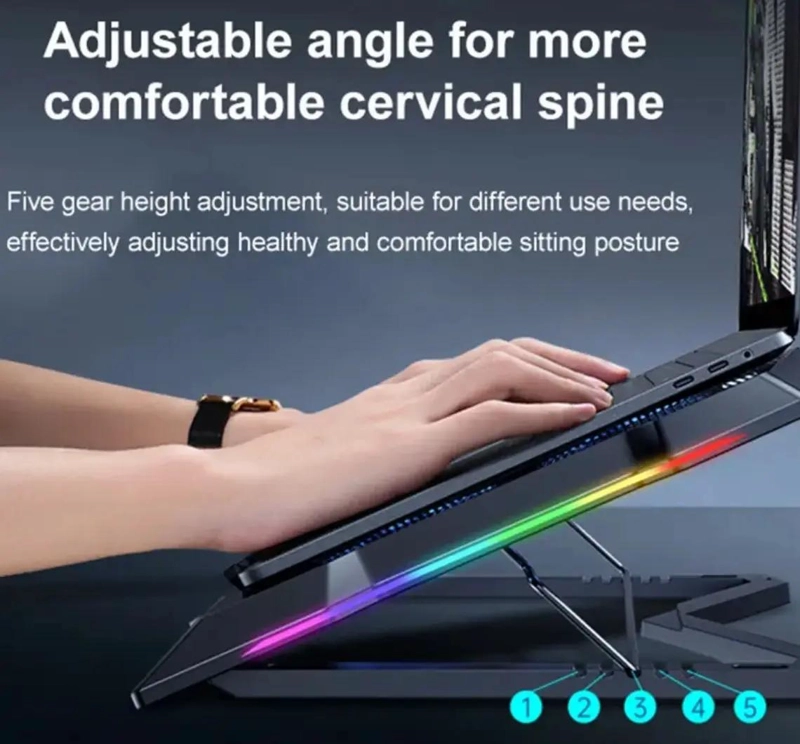 SOPORTE AJUSTABLE PARA NOTEBOOK CON VENTILADOR SILENCIOSO - 5