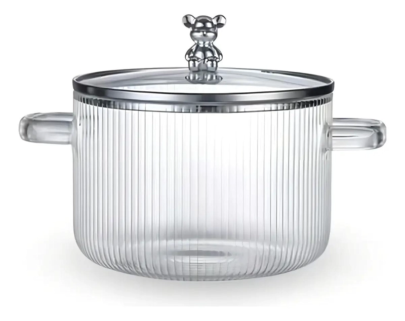 OLLA DE VIDRIO BOROSILICATO 1.8 LITROS TRANSPARENTE Y RESISTENTE - 1