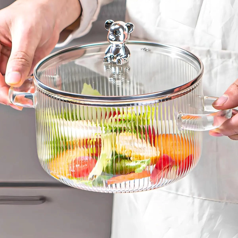 OLLA DE VIDRIO BOROSILICATO 1.8 LITROS TRANSPARENTE Y RESISTENTE - 2