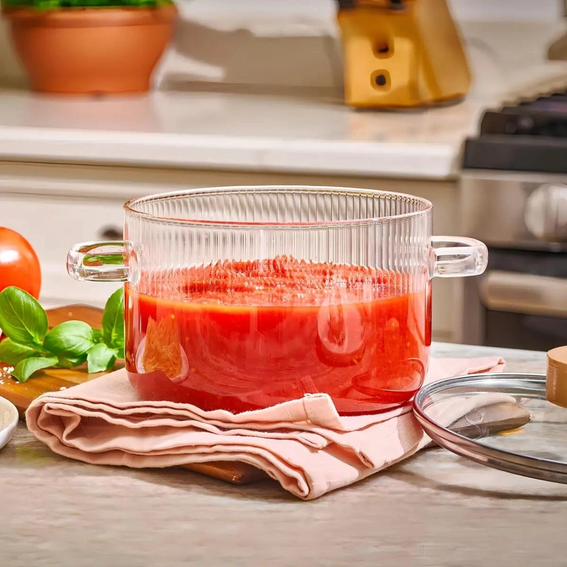 OLLA DE VIDRIO BOROSILICATO 1.8 LITROS TRANSPARENTE Y RESISTENTE - 3