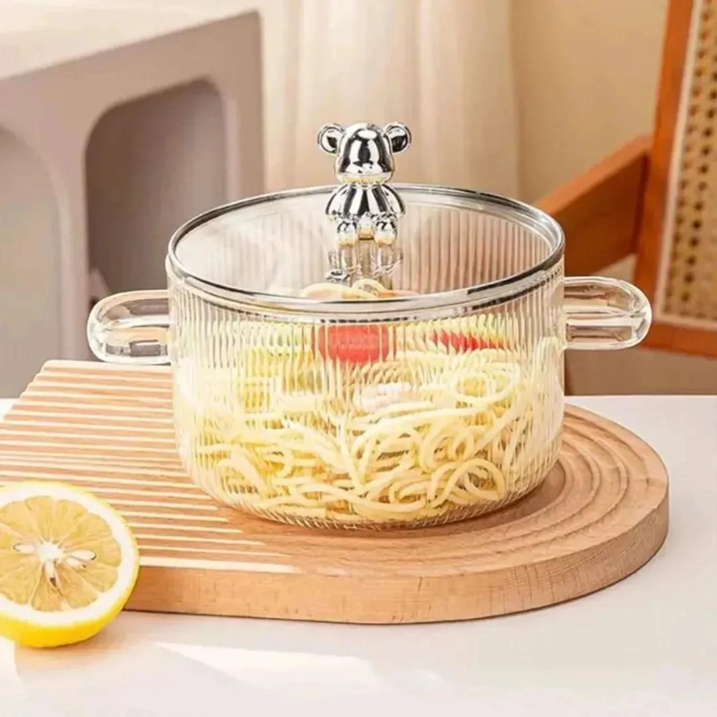 OLLA DE VIDRIO BOROSILICATO 1.8 LITROS TRANSPARENTE Y RESISTENTE - 4