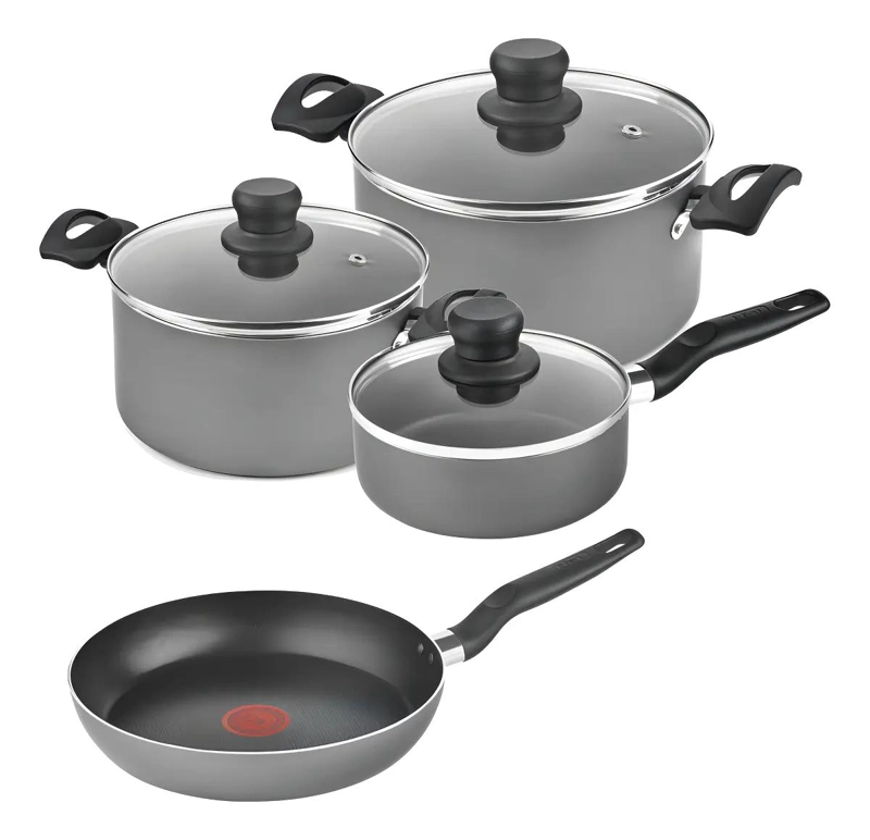 BATERIA DE COCINA ANTIADHERENTE DE 7 PIEZAS CON TAPA DE VIDRIO - 1