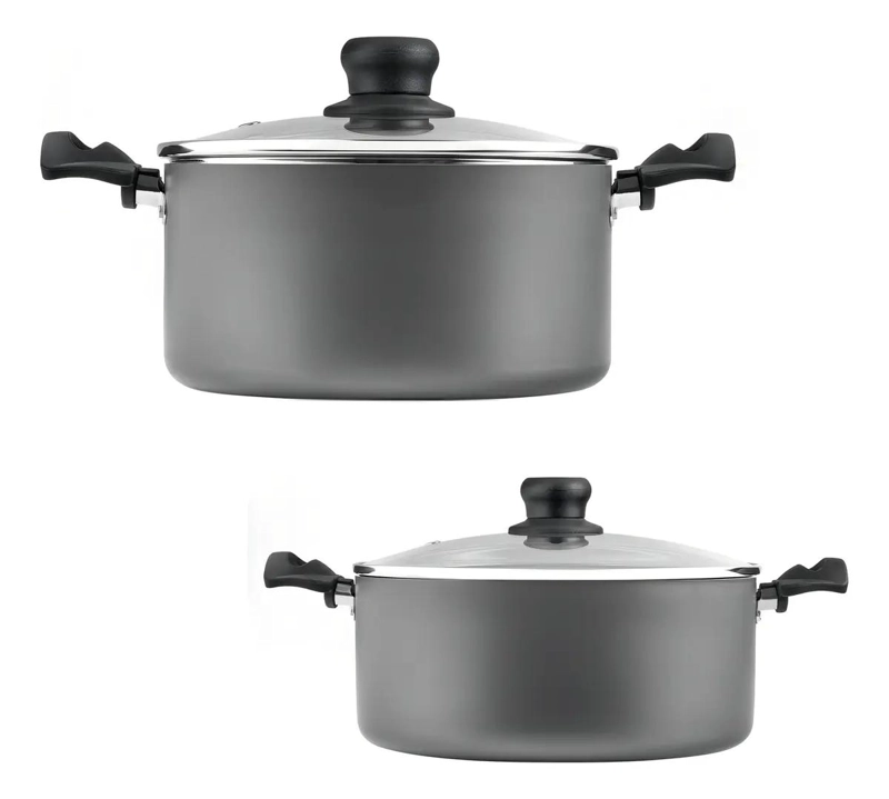 BATERIA DE COCINA ANTIADHERENTE DE 7 PIEZAS CON TAPA DE VIDRIO - 2