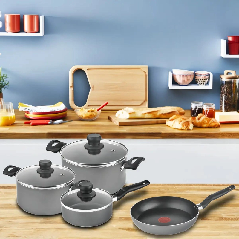 BATERIA DE COCINA ANTIADHERENTE DE 7 PIEZAS CON TAPA DE VIDRIO - 8