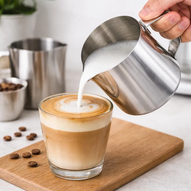 JARRA ESPUMADORA DE LECHE 900ML ACERO INOXIDABLE PARA CAFE - 3