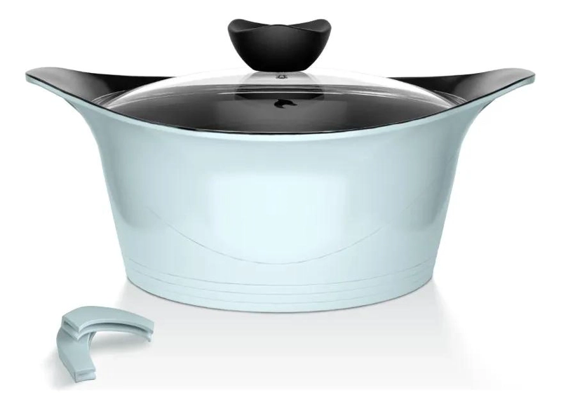 SET DE COCINA DE ALUMINIO FUNDIDO 7 PIEZAS COLOR CELESTE - 5