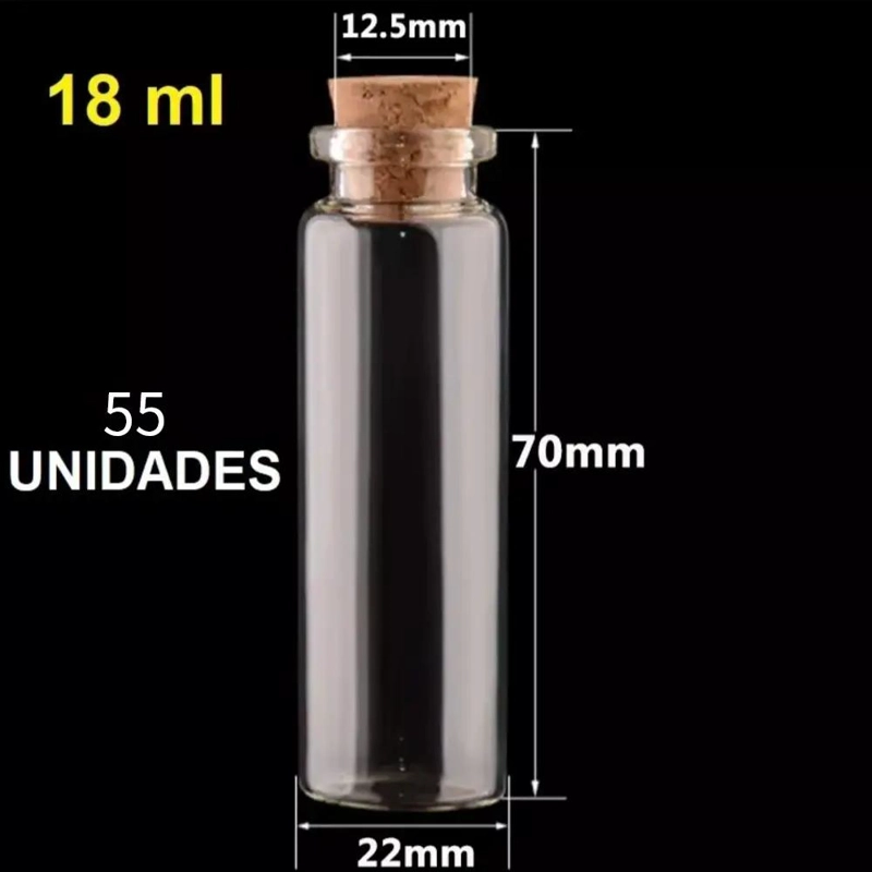 PACK DE 55 MINIBOTELLAS DE VIDRIO CON TAPON DE CORCHO - 2
