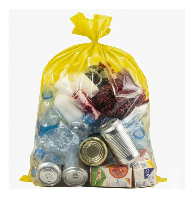 BOLSA DE BASURA AMARILLA CARGA PESADA 140X160 CM PACK 10 UNIDADES - 4