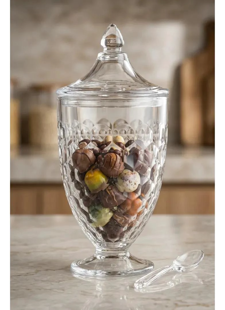 BOMBONERA CARAMELERA DE VIDRIO ELEGANTE 800ML - 2
