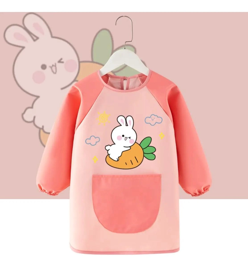 DELANTAL IMPERMEABLE ROSA PARA NIÑOS CON BOLSILLOS - 4