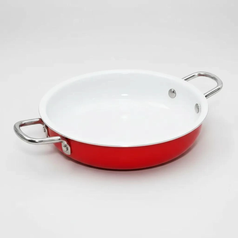 PAILA ENLOZADA ROJA DE 16 CM PARA COCINAR CON ESTILO - 1