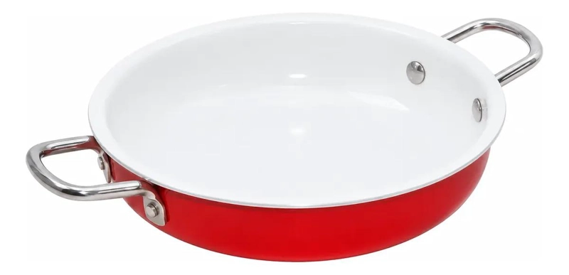 PAILA ENLOZADA ROJA DE 16 CM PARA COCINAR CON ESTILO - 3