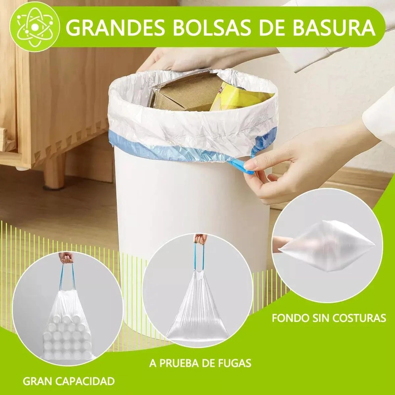 BOLSAS DE BASURA BIODEGRADABLES CON CORDON Y ASA - 2