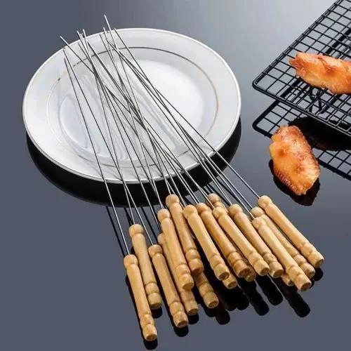 PINCHOS DE MADERA Y HIERRO PARA ASADOS PACK DE 24 - 6