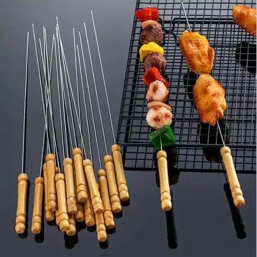PINCHOS DE MADERA Y HIERRO PARA ASADOS PACK DE 24 - 7