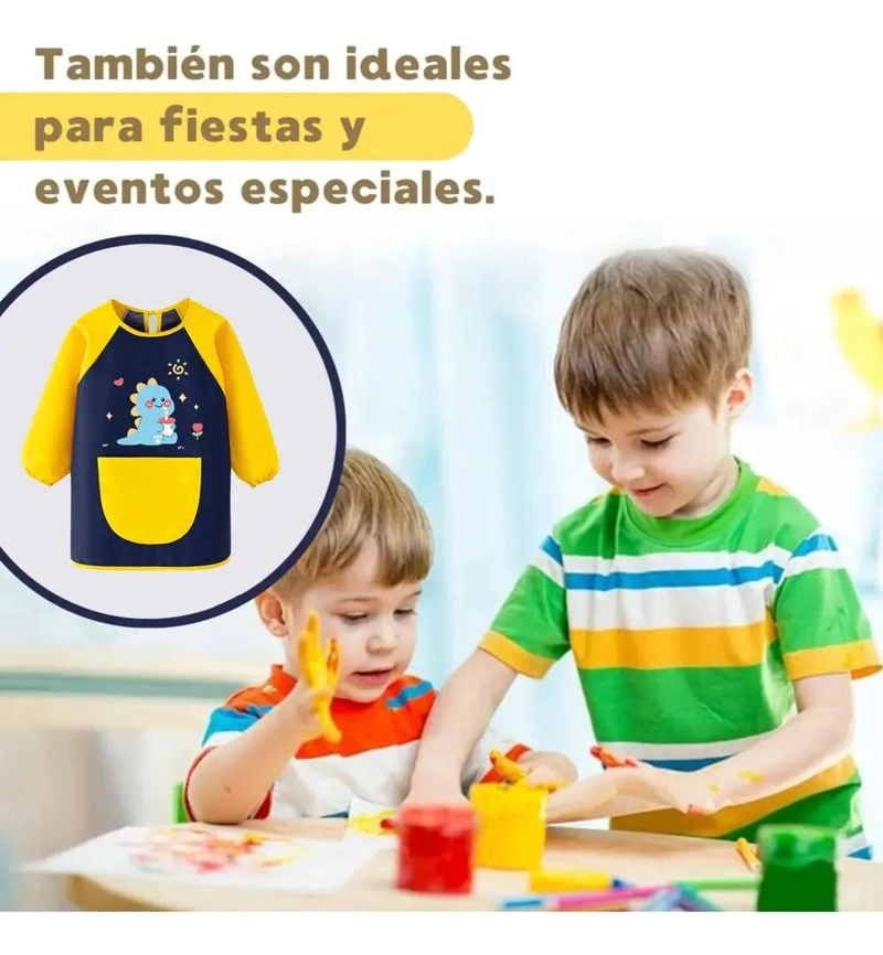 DELANTAL IMPERMEABLE PARA NIÑOS CON DISEÑO DIVERTIDO - 6