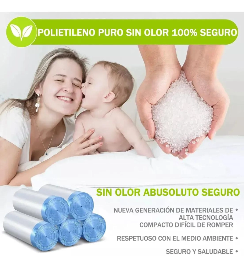 BOLSAS BIODEGRADABLES CON CORDON PARA BASURA 50X55 CM 20 UNIDADES - 3