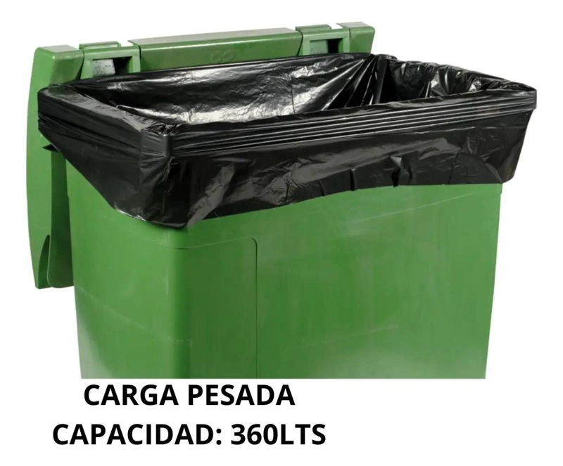 BOLSA DE BASURA NEGRA CARGA PESADA 360 L 140X160 CM - 4