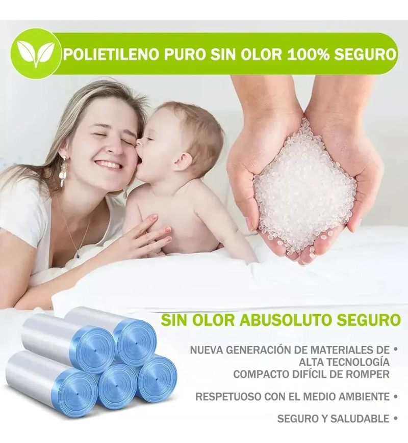 BOLSA DE BASURA BIODEGRADABLE CON CORDON 50X55 CM 100 UNIDADES - 5