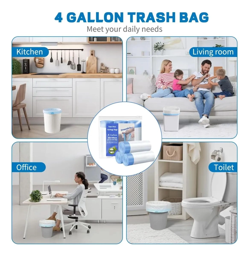 BOLSA DE BASURA BIODEGRADABLE CON CIERRE DE CORDON 50X55CM - 5
