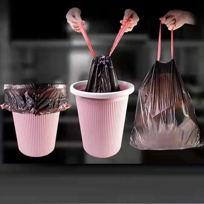 50 BOLSAS DE BASURA CON CORDON MEDIANA 75X55 CM PARA HOGAR - 4