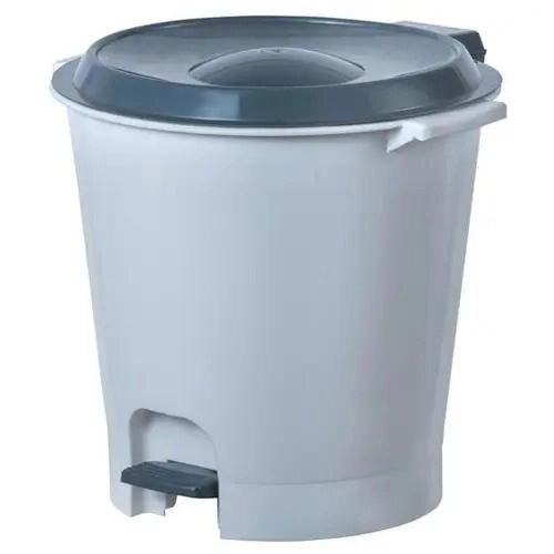 BASURERO BLANCO CON PEDAL CENTRAL DE 12 LITROS - 1