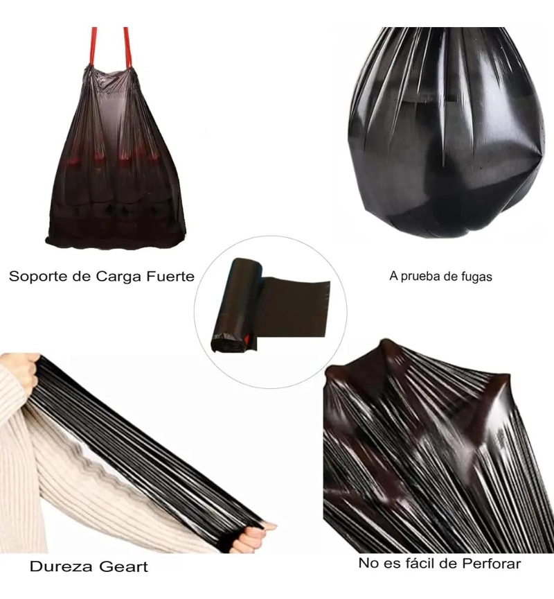 BOLSA DE BASURA PEQUEÑA CON CORDON 60X50 CM 100 UNIDADES - 7