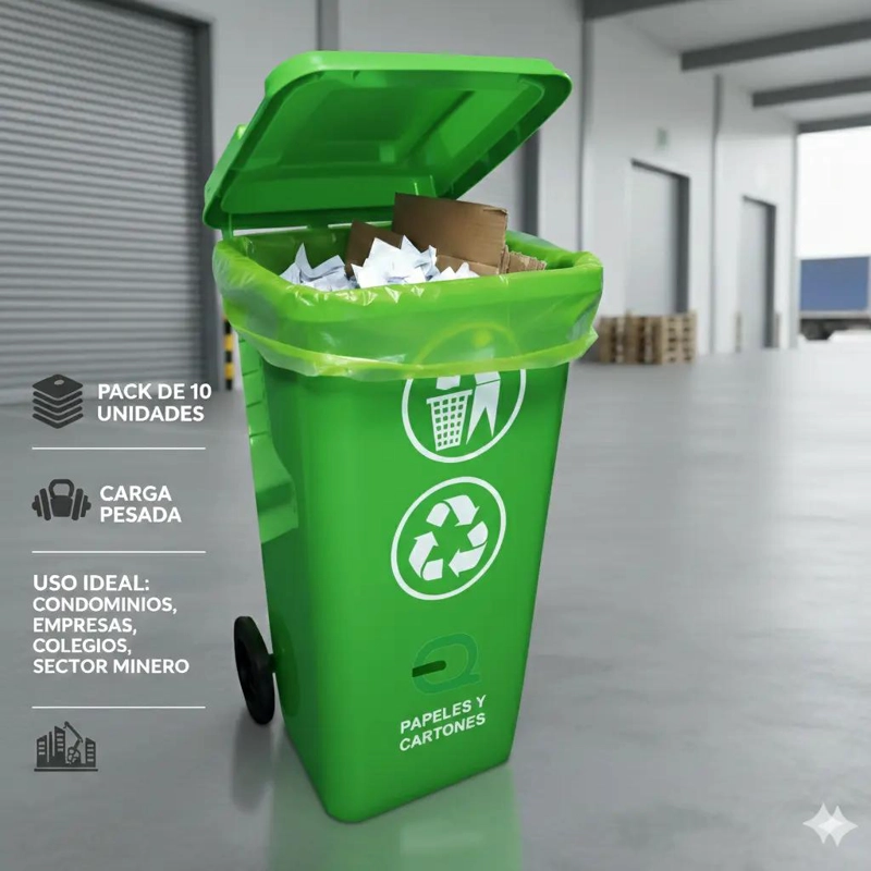 BOLSAS DE BASURA ECOLOGICAS 110X120 CM PACK DE 10 UNIDADES - 2